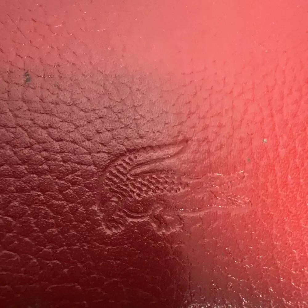 Lacoste Women's Long Wallet Red Pebbled Leather
